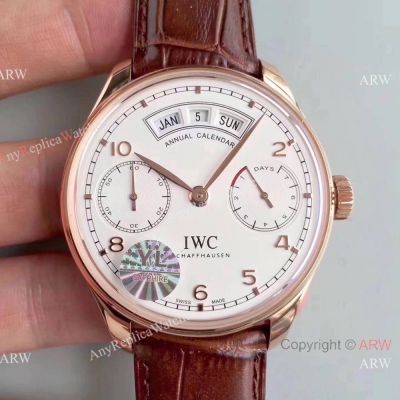 New SWISS Copy IWC Annual Calendar Automatic Watch Rose Gold